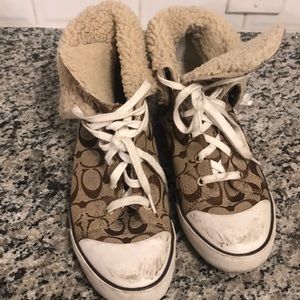 Last chance Coach hightop shoes size 9.5